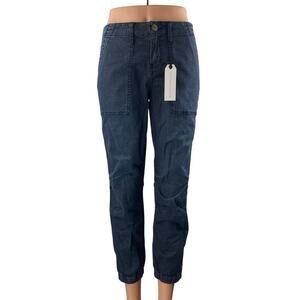 NEW Sanctuary Women's Blue Mid Rise Tapered Cropped Jogger Denim Jeans Size 26
